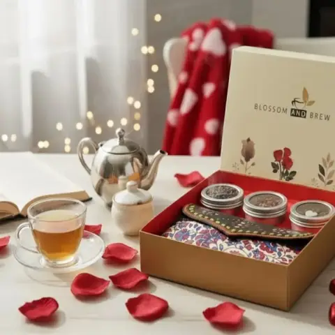 Carry My Heart - Valentine Gift for Her -Tea Gift Box with Small Purse